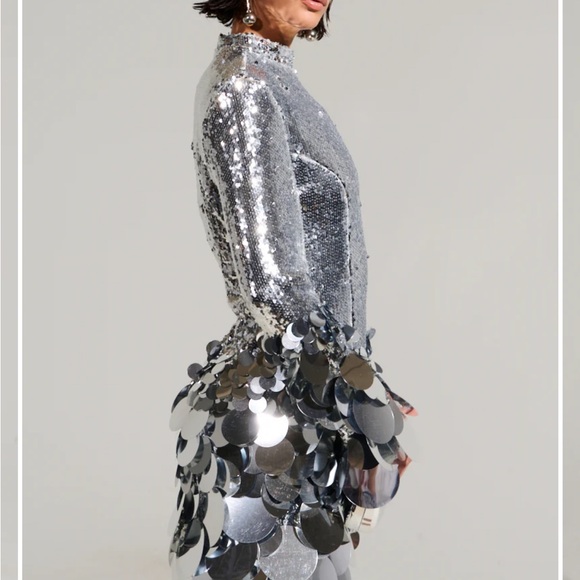 AKIRA Silver Sequin Mini Dress - Picture 4 of 5